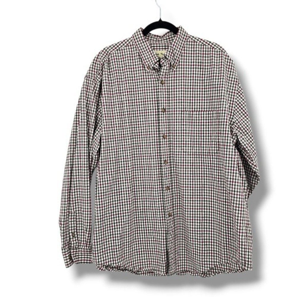 Eddie Bauer Mens XL Button Down Shirt Long Sleeve Gingham Check‎ Plaid